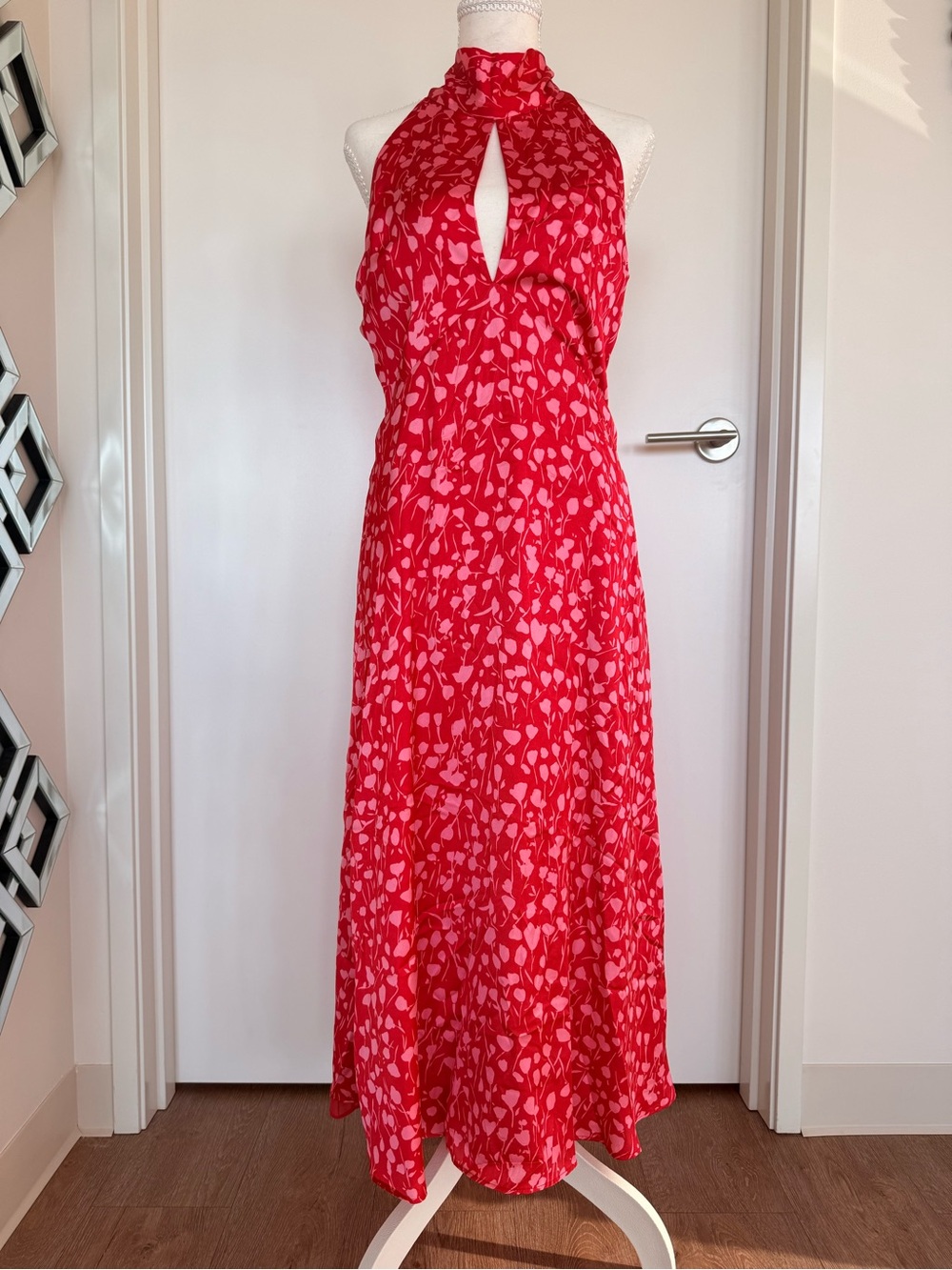 Elegant Red midi summer Dress